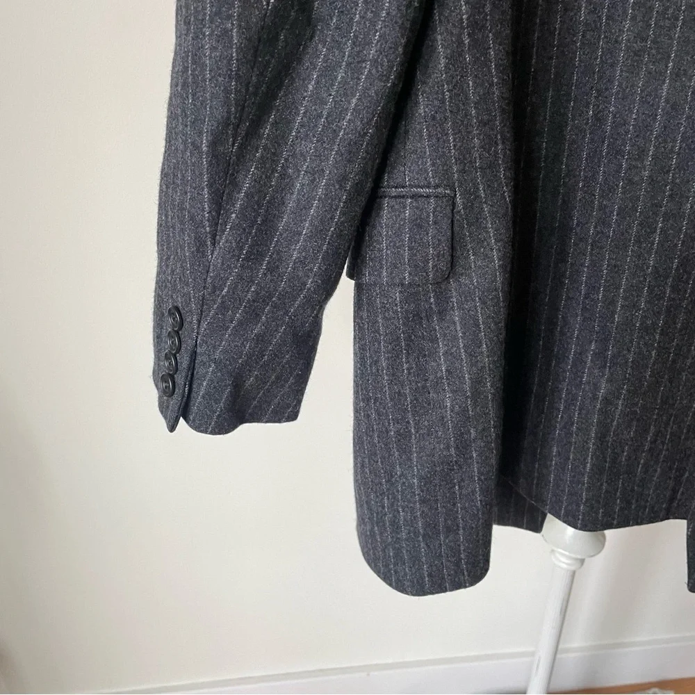 Hackett London Bergdorf Goodman Wool Gray Pinstripe Suit Jacket Blazer EUC 40L
